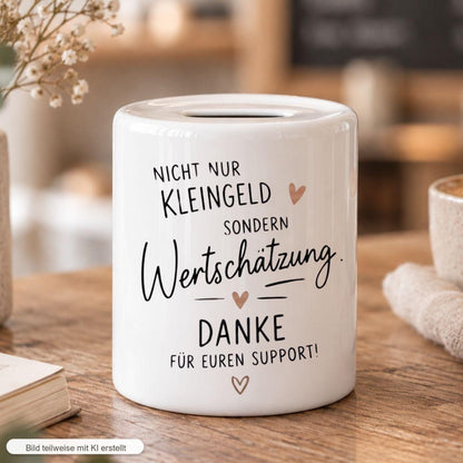 Kaffeekasse Trinkgeldkasse Spardose, Geschenk für Service, Gastro, Team Restaurant, Trinkgeld, Sparschwein Keramik Spendenkasse, Sparbüchse