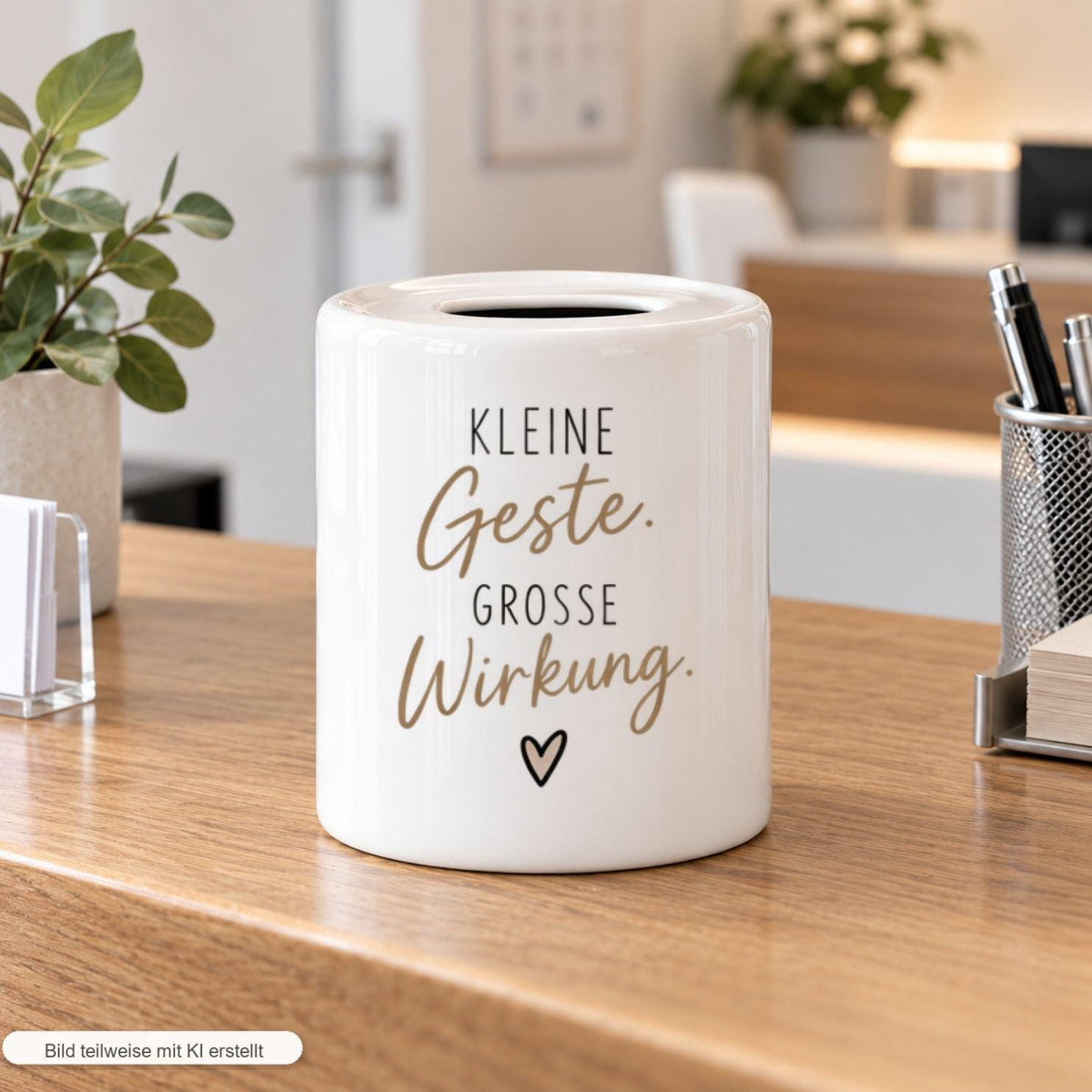 Trinkgeldkasse für Werkstatt, Arztpraxis, Werkstatt, Service, Gastro, Friseur, Geschäft, Laden, Sparschwein Keramik Spendenkasse, Sparbüchse