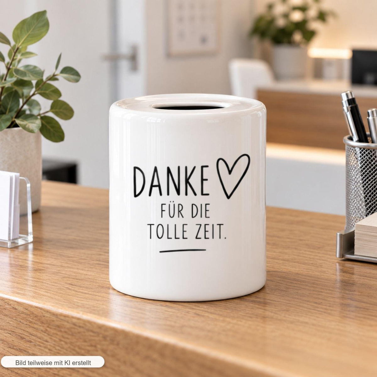 Trinkgeldkasse für Werkstatt, Arztpraxis, Werkstatt, Service, Gastro, Friseur, Geschäft, Laden, Sparschwein Keramik Spendenkasse, Sparbüchse