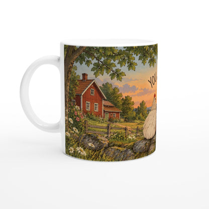YOU & ME Hühner Tasse | romantische Paar Tasse Chicken | Geschenk Partner | Bauernhof Landhaus Becher | Keramiktasse 325 ML (11 oz) Humor