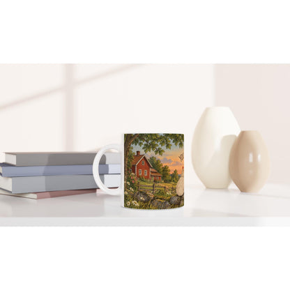 YOU & ME Hühner Tasse | romantische Paar Tasse Chicken | Geschenk Partner | Bauernhof Landhaus Becher | Keramiktasse 325 ML (11 oz) Humor