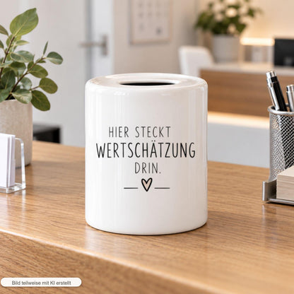Trinkgeldkasse für Werkstatt, Arztpraxis, Werkstatt, Service, Gastro, Friseur, Geschäft, Laden, Sparschwein Keramik Spendenkasse, Sparbüchse