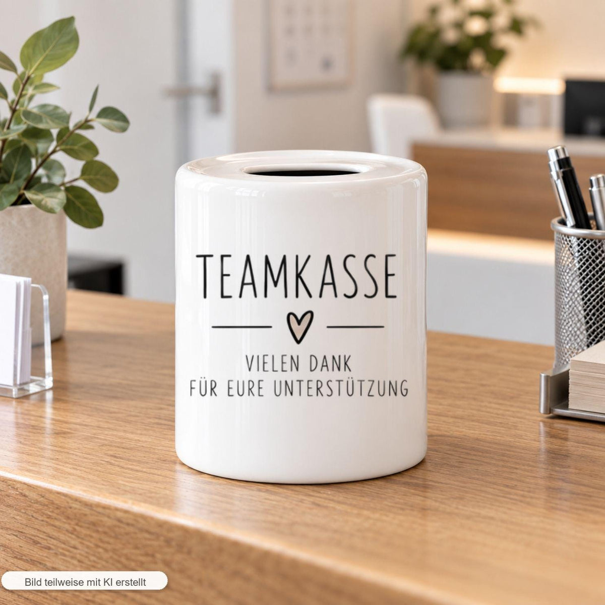 Trinkgeldkasse für Werkstatt, Arztpraxis, Werkstatt, Service, Gastro, Friseur, Geschäft, Laden, Sparschwein Keramik Spendenkasse, Sparbüchse