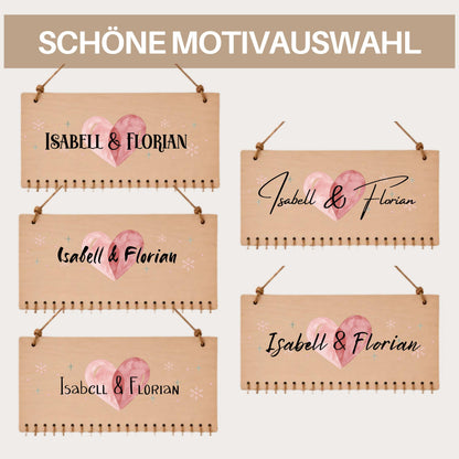 Adventskalender für Paare aus Holz zum Befüllen | Personalisierter Adventskalender Pärchenkalender | Weihnachtsgeschenk Partner Partnerin