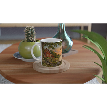 YOU & ME Hühner Tasse | romantische Paar Tasse Chicken | Geschenk Partner | Bauernhof Landhaus Becher | Keramiktasse 325 ML (11 oz) Humor