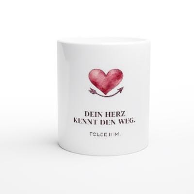 Dein Herz kennt den Weg, folge ihm Tasse | Mutmacher Geschenk für Freundin | Neuanfang, Geburtstag, Selbstliebe | Herz Becher