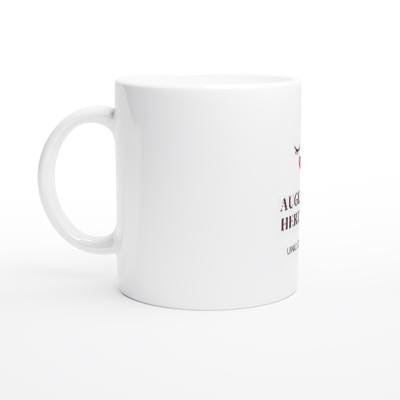 Augen zu Herz auf und durch Tasse | Mutmacher Geschenk | Positive Spruch Tasse | Geschenk für Freundin | Herz Becher Tee Büro Kollegen