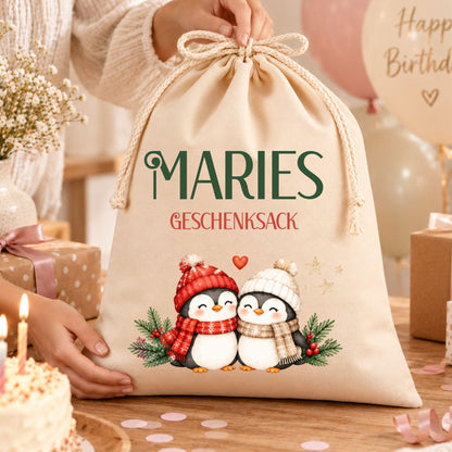 Geschenkbeutel mit Namen – personalisierter Nikolaussack, Weihnachtsbeutel Kinder Erwachsene, Geschenke Weihnachten, Wichtel