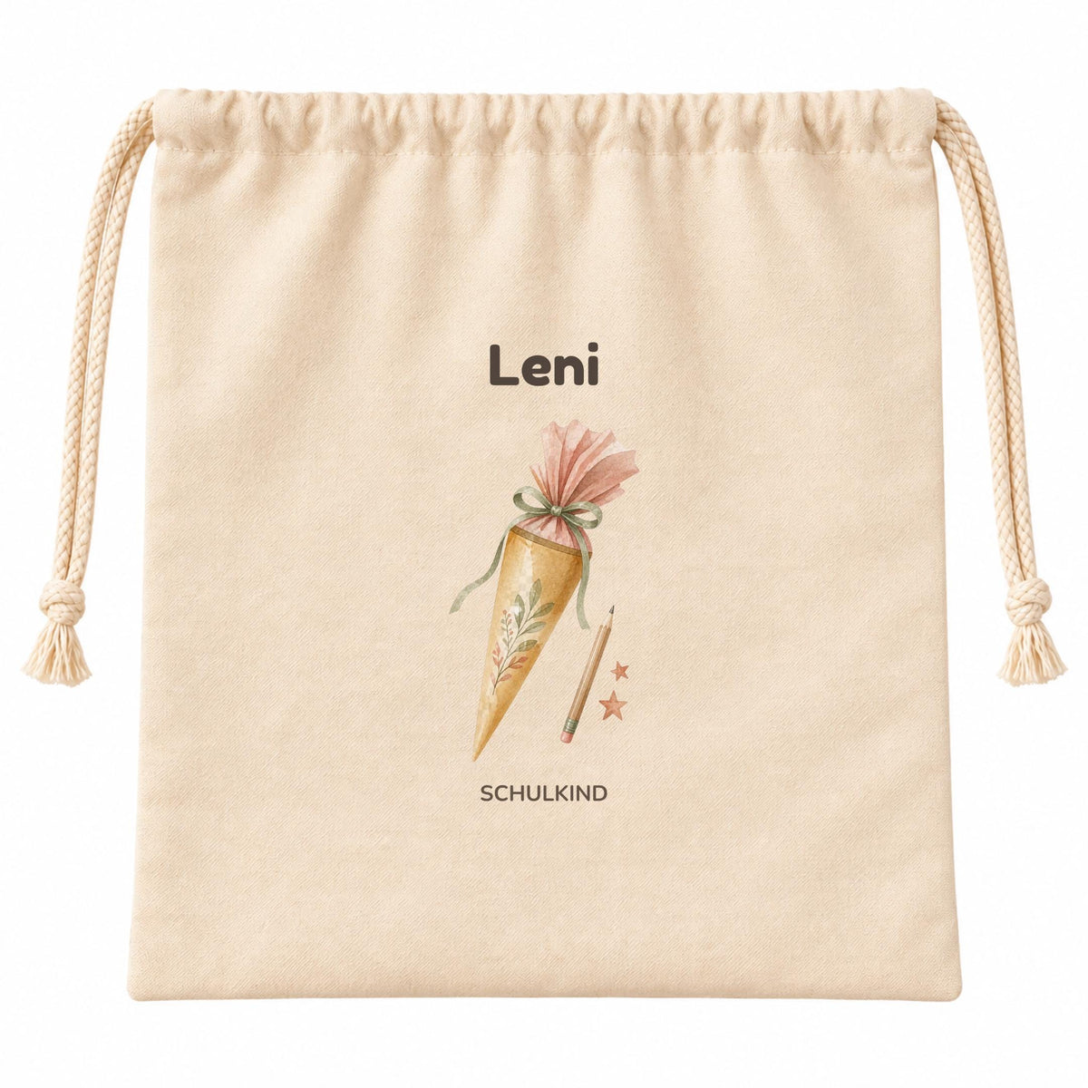 Geschenkbeutel mit Namen – personalisierte Geschenkverpackung zur Einschulung, Schulanfang Geschenk Mädchen Jungen, Schulkind Stifte