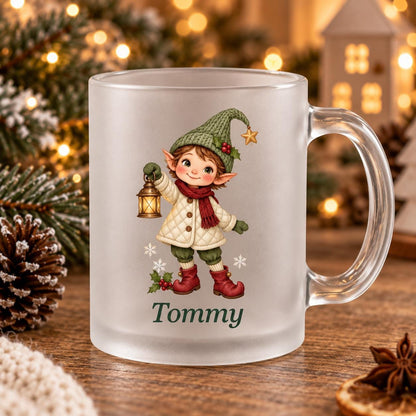 Glastasse Laternenwichtel personalisiert, satiniert, Glühwein, Nikolaus, Advent, Weihnachtsmarkt, Weihnachtsfeier Geschenk Punschbecher