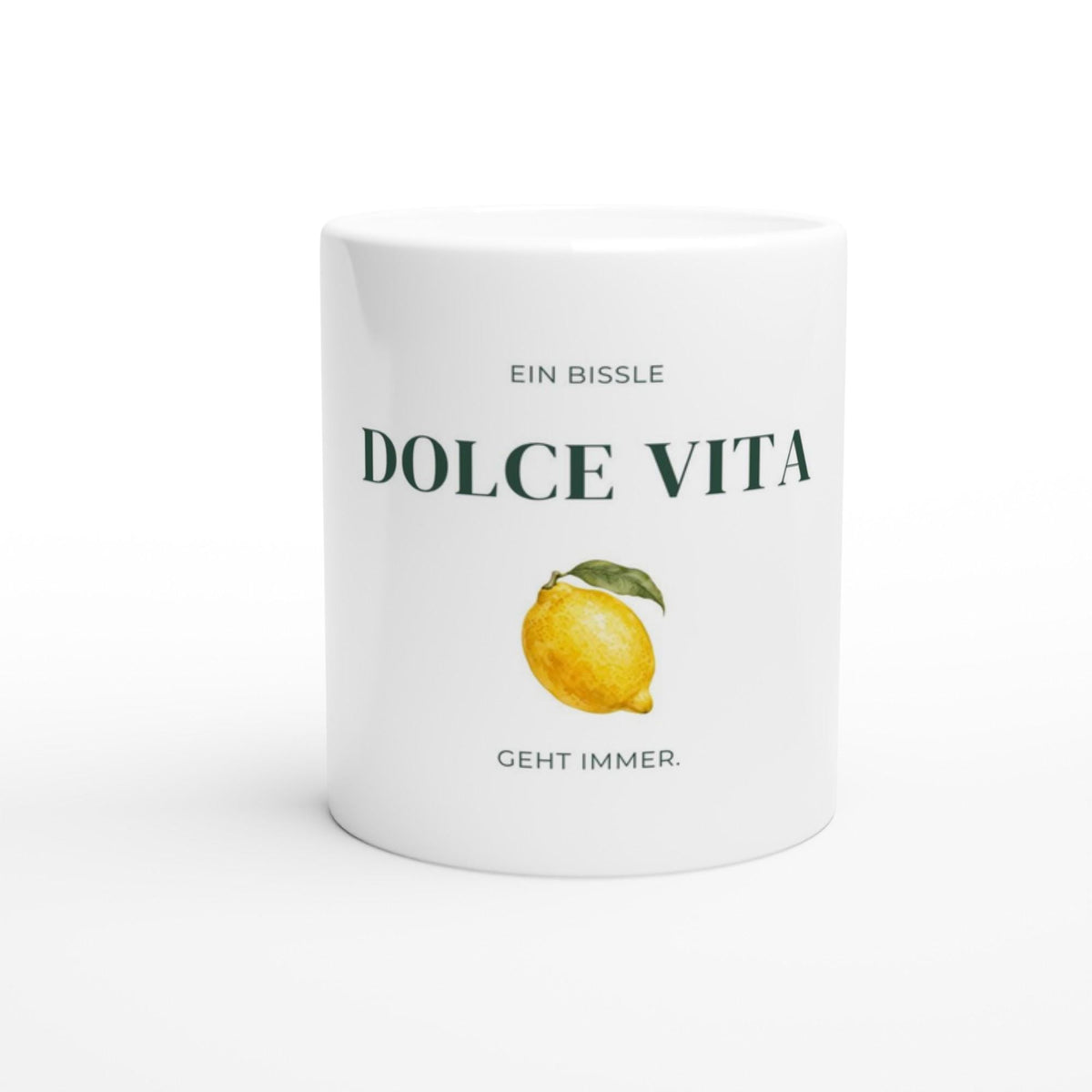 Ein bissle Dolce Vita geht immer Tasse | Lustiger Zitronenbecher | Italien Geschenk | Geschenk für Freundin | Sommer Kaffeetasse