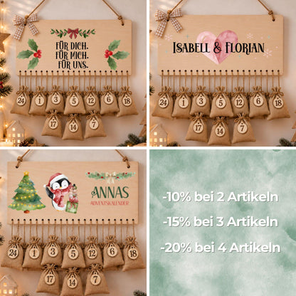 Geschenkbeutel mit Namen – personalisierter Nikolaussack, Weihnachtsbeutel Kinder Erwachsene, Geschenke Weihnachten, Wichtel