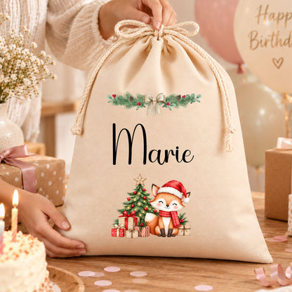 Geschenkbeutel mit Namen – personalisierter Nikolaussack, Weihnachtsbeutel Kinder Erwachsene, Geschenke Weihnachten, Nikolaus Rot