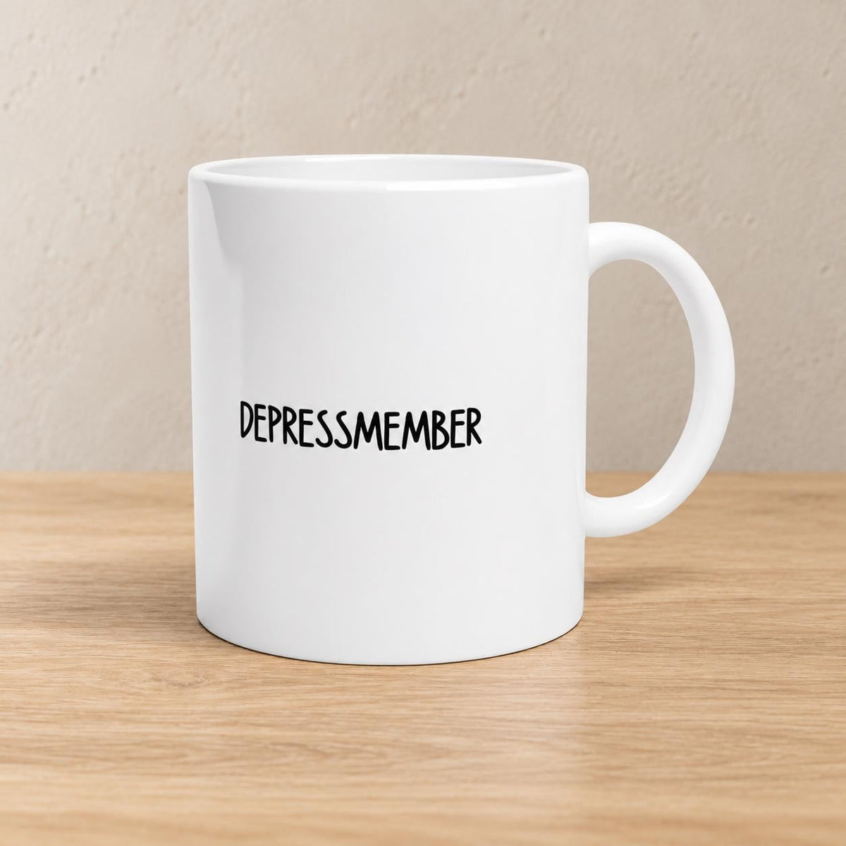 DEPRESSMEMBER Tasse | Lustiger Dezember Spruch | Schwarzer Humor Geschenk Freundin Kollegin | Winter Weihnachten Keramikbecher
