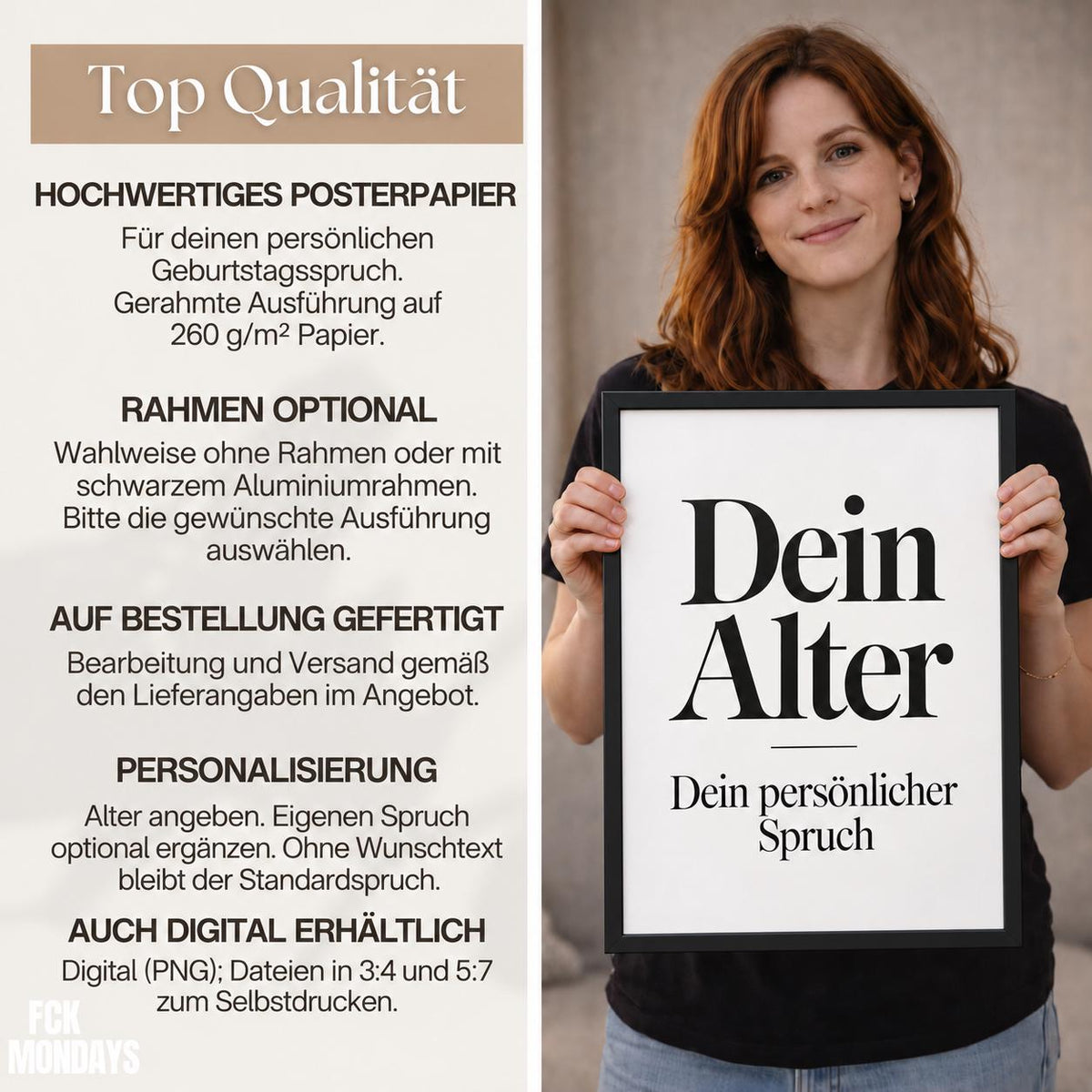 40. Geburtstag Poster personalisierbar | Vierzig Definition mit lustigem Spruch | Geschenk Frau Mann | Typografie Wandbild Wunschalter Druck