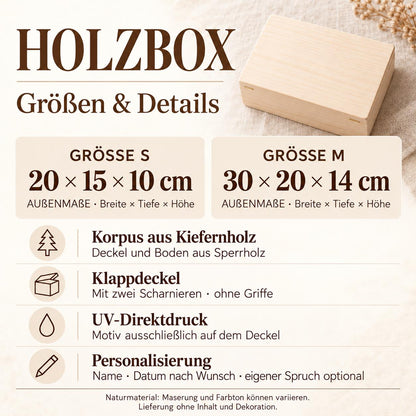 Hochzeit Erinnerungskiste personalisiert mit Namen und Datum | Olivenzweige | Hochzeitsgeschenk Brautpaar | Holzbox Geldgeschenk Standesamt