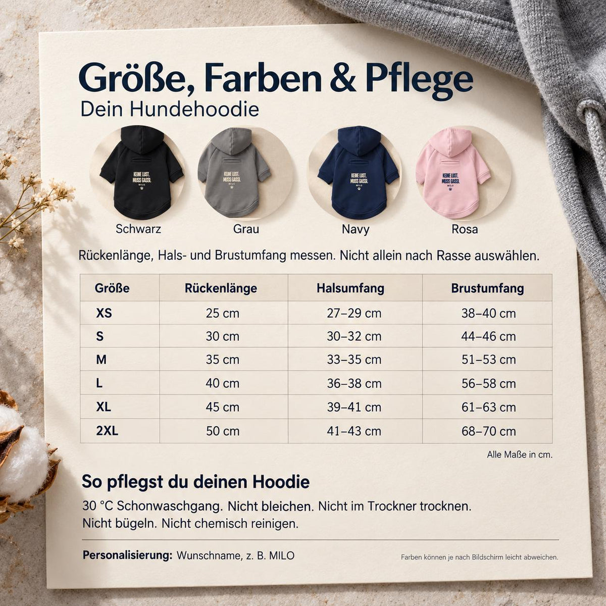 Personalisierter Hundehoodie mit Namen – Keine Lust Muss Gassi – Geschenk für Hundemama, Hundepapa & Hundefreunde zum Geburtstag oder Einzug