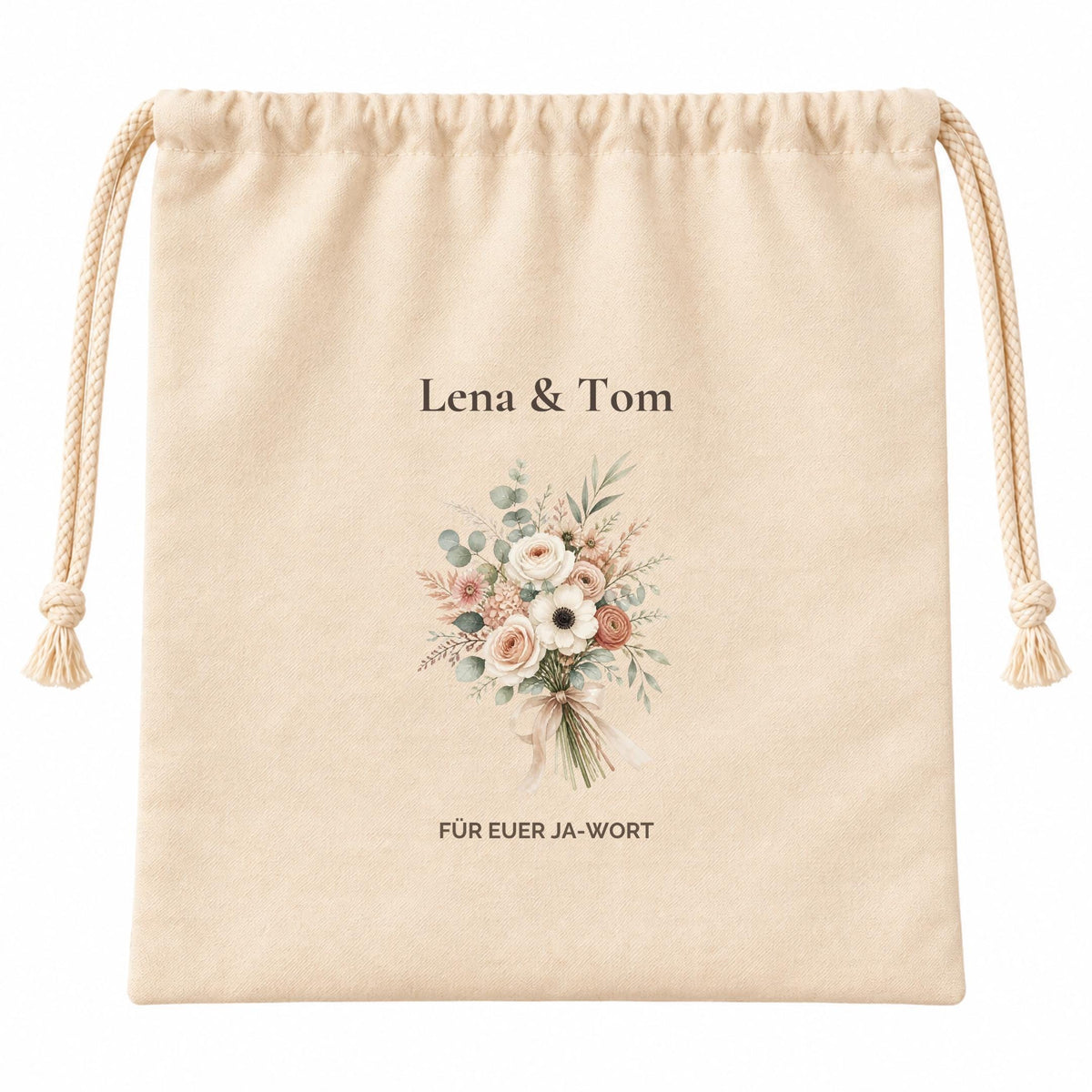 Geschenkbeutel mit Namen – personalisierte Geschenkverpackung zur Hochzeit für Brautpaar, Geldgeschenk Verpackung, Hochzeit Blumen Verlobung