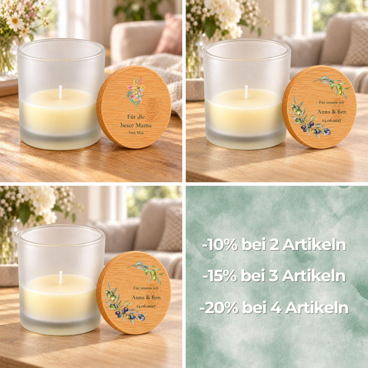 Lesepause Duftkerze personalisiert mit Name | Geschenk für Leserinnen & Bücherfans | Nur noch ein Kapitel, Vanille im Glas mit Bambusdeckel