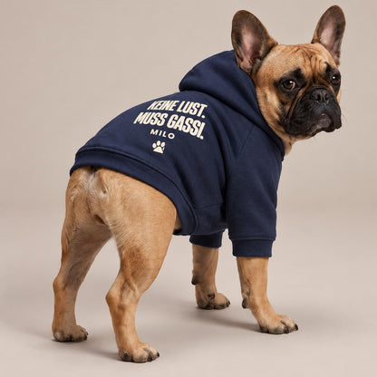Personalisierter Hundehoodie mit Namen – Keine Lust Muss Gassi – Geschenk für Hundemama, Hundepapa & Hundefreunde zum Geburtstag oder Einzug