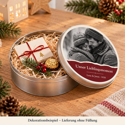 Lieblingsmoment Fotodose personalisiert | Gutschein Geschenkverpackung mit Foto und Namen | Weihnachtsgeschenk Partner Jahrestag Geburtstag