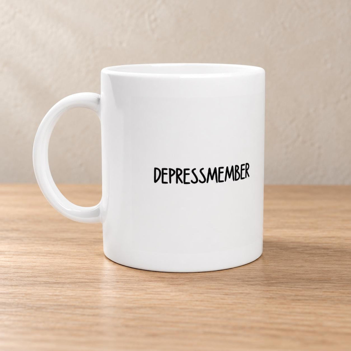 DEPRESSMEMBER Tasse | Lustiger Dezember Spruch | Schwarzer Humor Geschenk Freundin Kollegin | Winter Weihnachten Keramikbecher