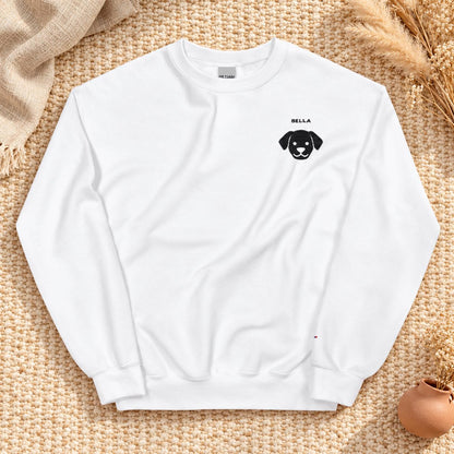 Personalisierter Hundepullover mit Name – Bestickter Unisex Sweater mit Hundesilhouette, Geschenk für Hundemama und Hundepapa Haustier Bild