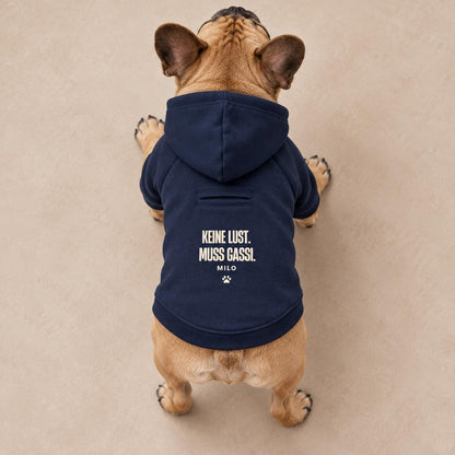 Personalisierter Hundehoodie mit Namen – Keine Lust Muss Gassi – Geschenk für Hundemama, Hundepapa & Hundefreunde zum Geburtstag oder Einzug