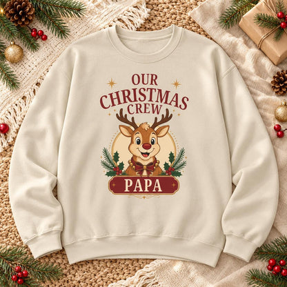 Personalisierter Weihnachtspullover Christmas Crew mit Name oder Rolle | Familien Partnerlook Advent Weihnachtsfoto Geschenk Eltern Kinder