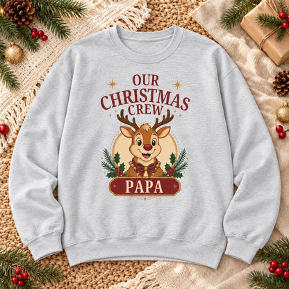 Personalisierter Weihnachtspullover Christmas Crew mit Name oder Rolle | Familien Partnerlook Advent Weihnachtsfoto Geschenk Eltern Kinder