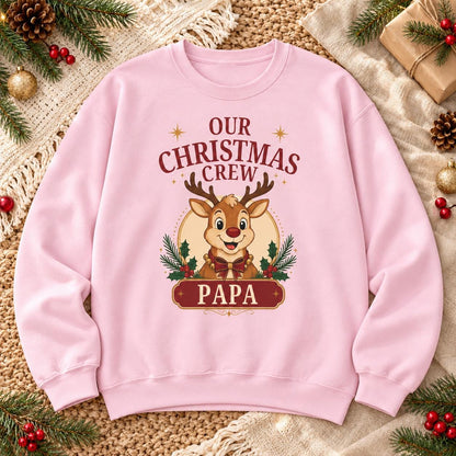 Personalisierter Weihnachtspullover Christmas Crew mit Name oder Rolle | Familien Partnerlook Advent Weihnachtsfoto Geschenk Eltern Kinder