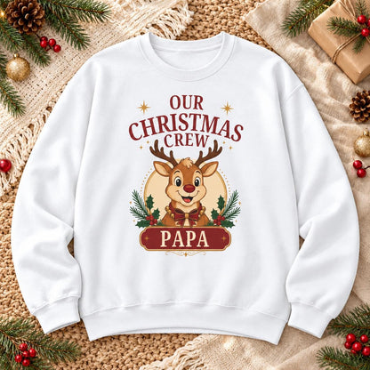 Personalisierter Weihnachtspullover Christmas Crew mit Name oder Rolle | Familien Partnerlook Advent Weihnachtsfoto Geschenk Eltern Kinder