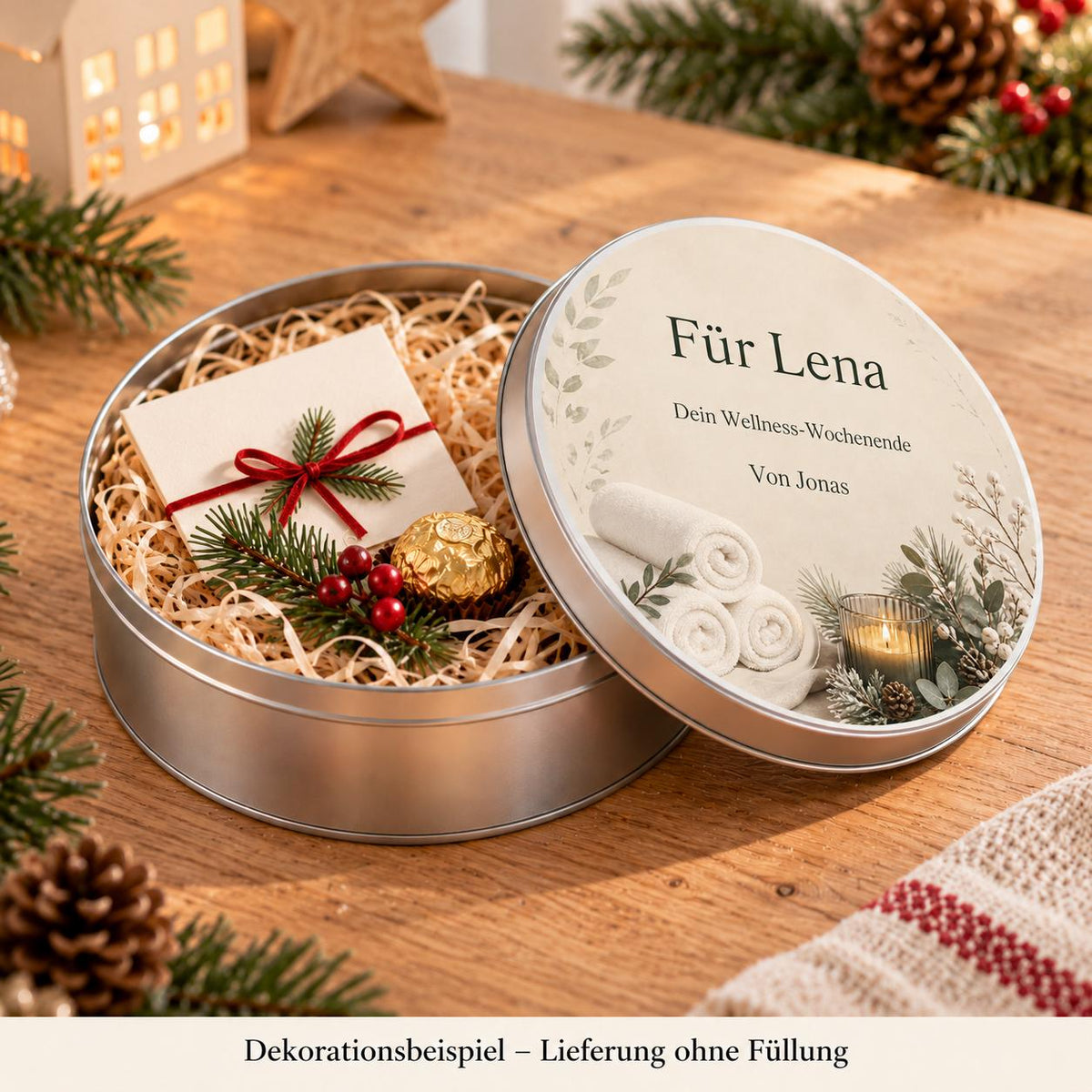 Wellness Gutschein Geschenkdose personalisiert | Geschenkverpackung mit Namen | Weihnachtsgeschenk Freundin Partnerin Geburtstag