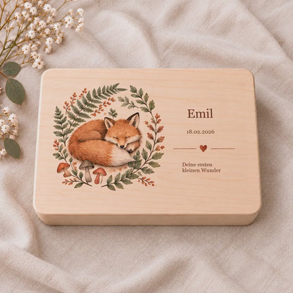 Taufgeschenk für Patenkind Junge Mädchen | Personalisierte Erinnerungskiste mit Namen und Datum | Lebensbaum | Holzbox Geschenk von Paten
