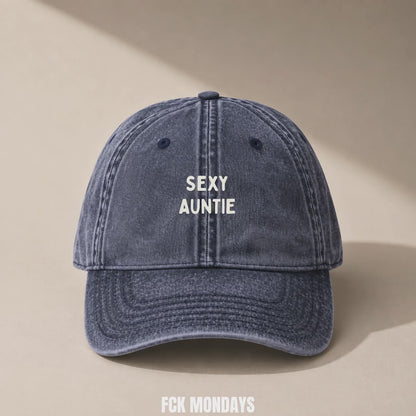 Sexy Auntie Cap Vintage | Bestickte Tante Mütze | Auntie Gift | Baby Announcement | Schwangerschaftsverkündung Geschenk