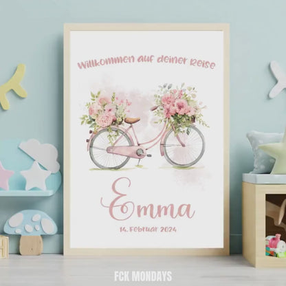 Personalized Baby Poster with Name & Date | Welcome to Your Journey | Baby Girl Birth Gift | Nursery Wall Art | Baptism Gift