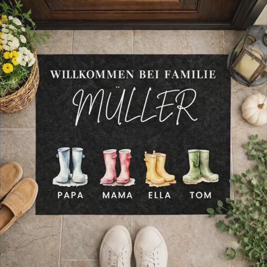Personalized Doormat “Home Harbor” with Name & Move-In Date | Housewarming Gift | Family Welcome Mat | Wedding Gift | Nautical Door Mat