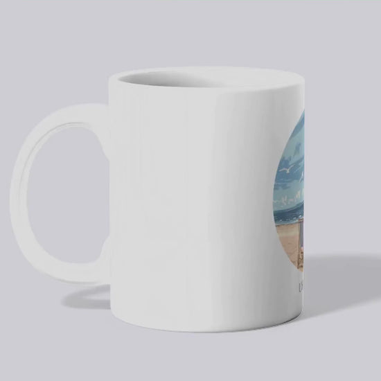 Usedom Tasse | Ostsee Becher mit Strandmotiv | Geschenk für Meerliebhaber | Insel Souvenir | Küsten Kaffee Becher | Urlaub Erinnerung