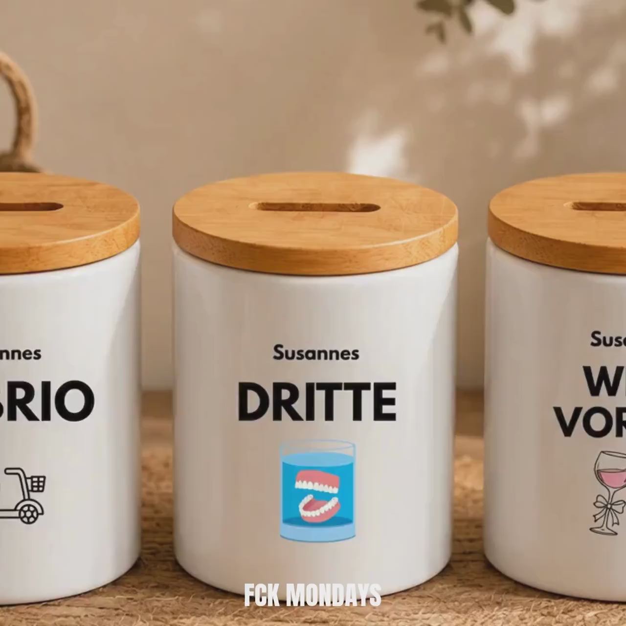 Personalisierte Spardose mit Namen | Spartopf Keramik  Bambusdeckel | Geldgeschenk Geburtstag | Urlaub, Camper, Motorrad, Kreuzfahrt Zweck