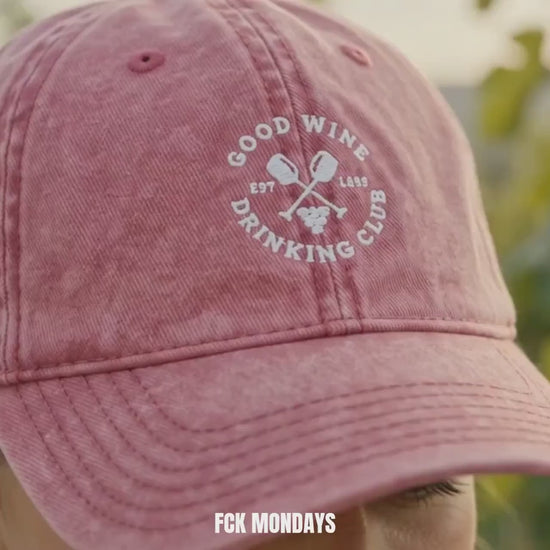 Good Wine Drinking Club Cap Vintage | Bestickte Schirmmütze | JGA Braut Wein Damen Herren | Vatertag Geburtstag | Geschenk Weinliebhaber