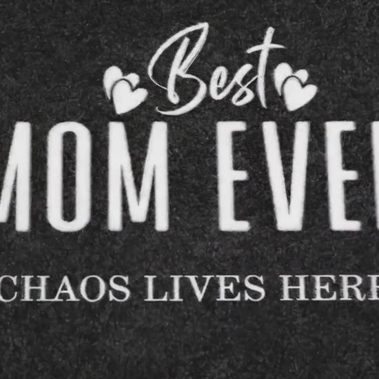 Fußmatte Best Mom Ever – Chaos & Coffee | Lustige Türmatte Mütter | Geschenk für Mutter | Welcome Doormat Türvorleger Muttertag Gummirand