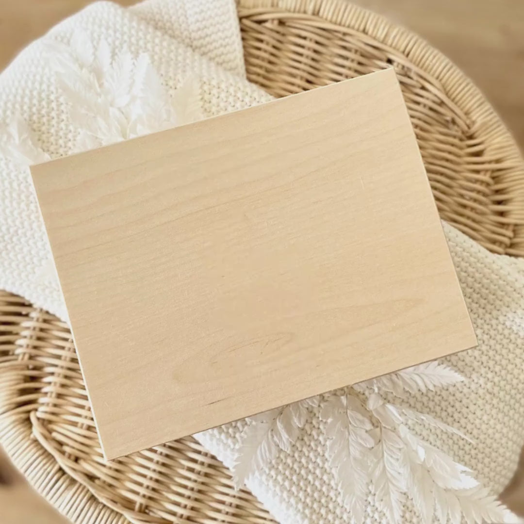 Personalized Baby Keepsake Box Wood with Name & Birth Details | Watercolor Animal Design | Baby Memory Box for Birth or Baptism | Baby Gift