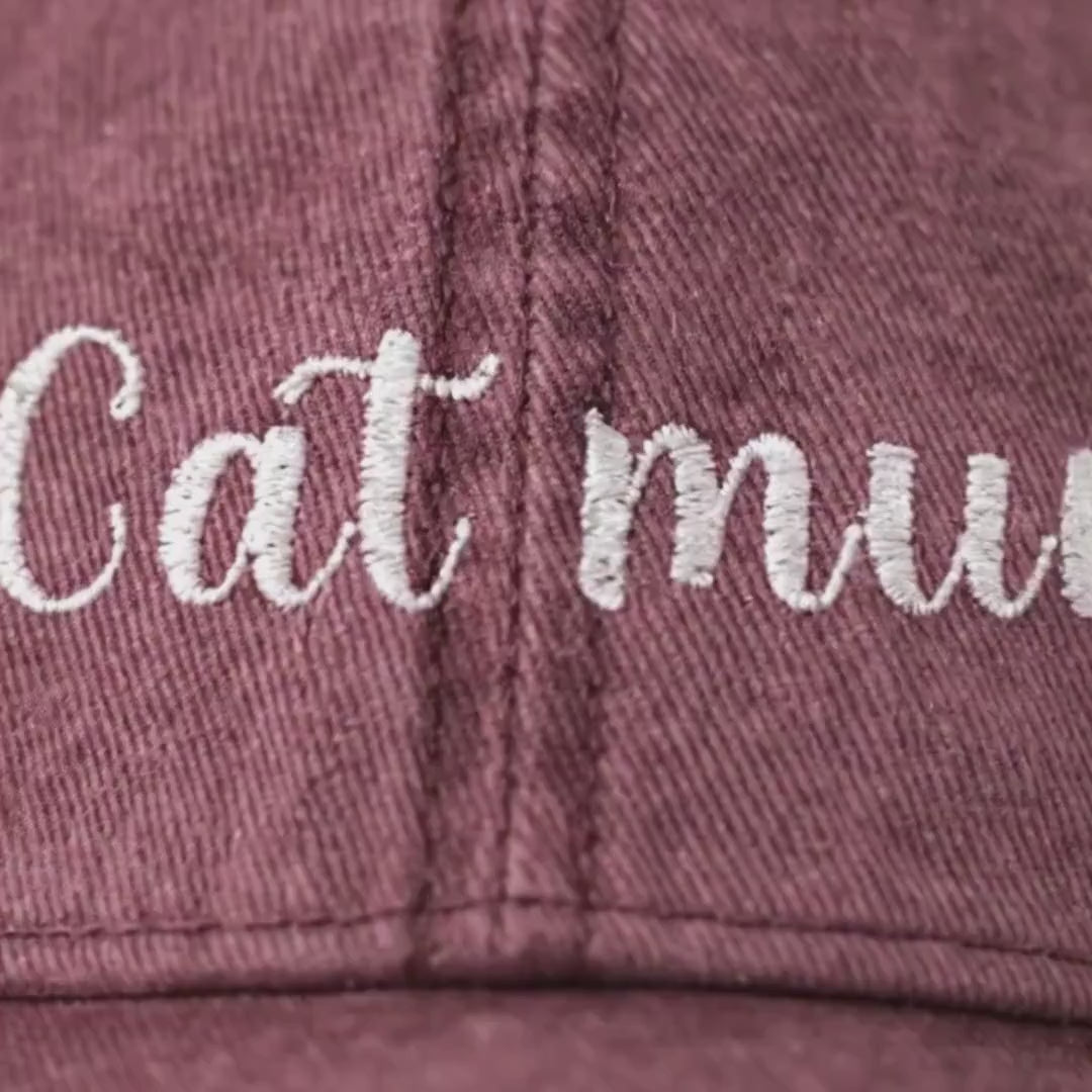 Cat Mum Vintage Cap | Embroidered Mom Hat | Gift for cat mothers | Adjustable Cotton Baseball Cap | Mother’s Day & Christmas cat Mommy