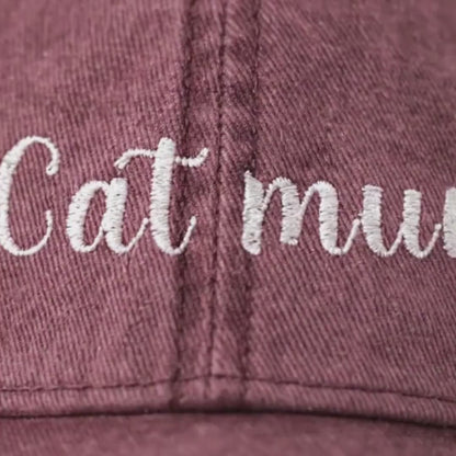 Cat Mum Vintage Cap | Embroidered Mom Hat | Gift for cat mothers | Adjustable Cotton Baseball Cap | Mother’s Day & Christmas cat Mommy