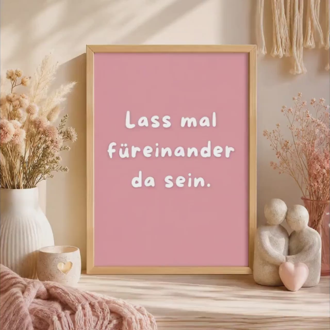 Lass mal füreinander da sein Poster | Mental Health Wandbild | Therapie Freundschaft Geschenk | Beste Freundin Geschenk | Positive Wanddeko