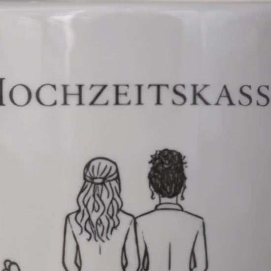 Personalisierte Hochzeitsspardose mit Namen & Datum | Hochzeitsgeschenk Paar | Geldgeschenk Idee| Boho Hochzeit Deko Sparschwein Nachnamen