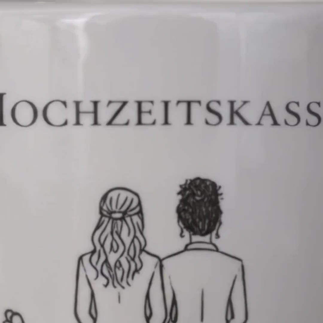 Personalisierte Hochzeitsspardose mit Namen & Datum | Hochzeitsgeschenk Paar | Geldgeschenk Idee| Boho Hochzeit Deko Sparschwein Nachnamen