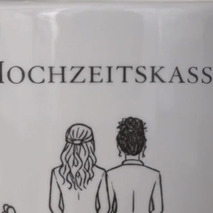 Personalisierte Hochzeitsspardose mit Namen & Datum | Hochzeitsgeschenk Paar | Geldgeschenk Idee| Boho Hochzeit Deko Sparschwein Nachnamen