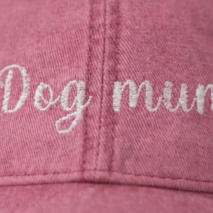 Dog Mum Vintage Cap | Embroidered Mom Hat | Gift for Dog mothers | Adjustable Cotton Baseball Cap | Mother’s Day & Christmas Dog Mommy