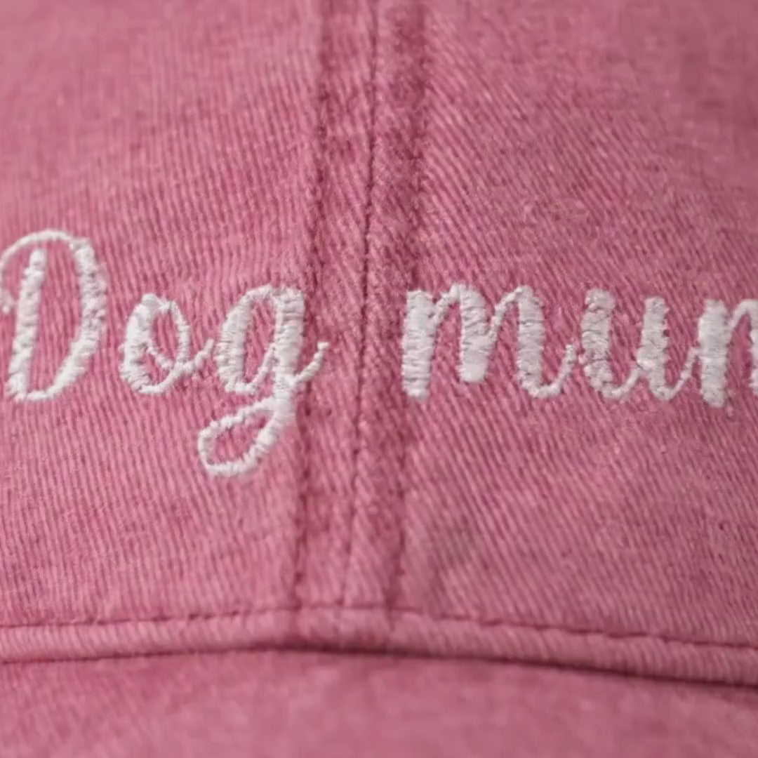 Dog Mum Vintage Cap | Embroidered Mom Hat | Gift for Dog mothers | Adjustable Cotton Baseball Cap | Mother’s Day & Christmas Dog Mommy